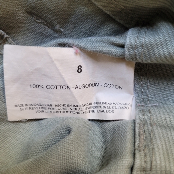 Gloria Vanderbilt Olive Green Cropped Cotton Utility Cargo Pants w/Belt - Size 8 - Picture 11 of 11